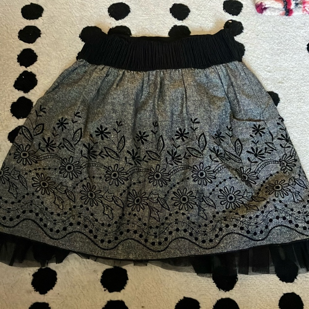 Gray floral skirt